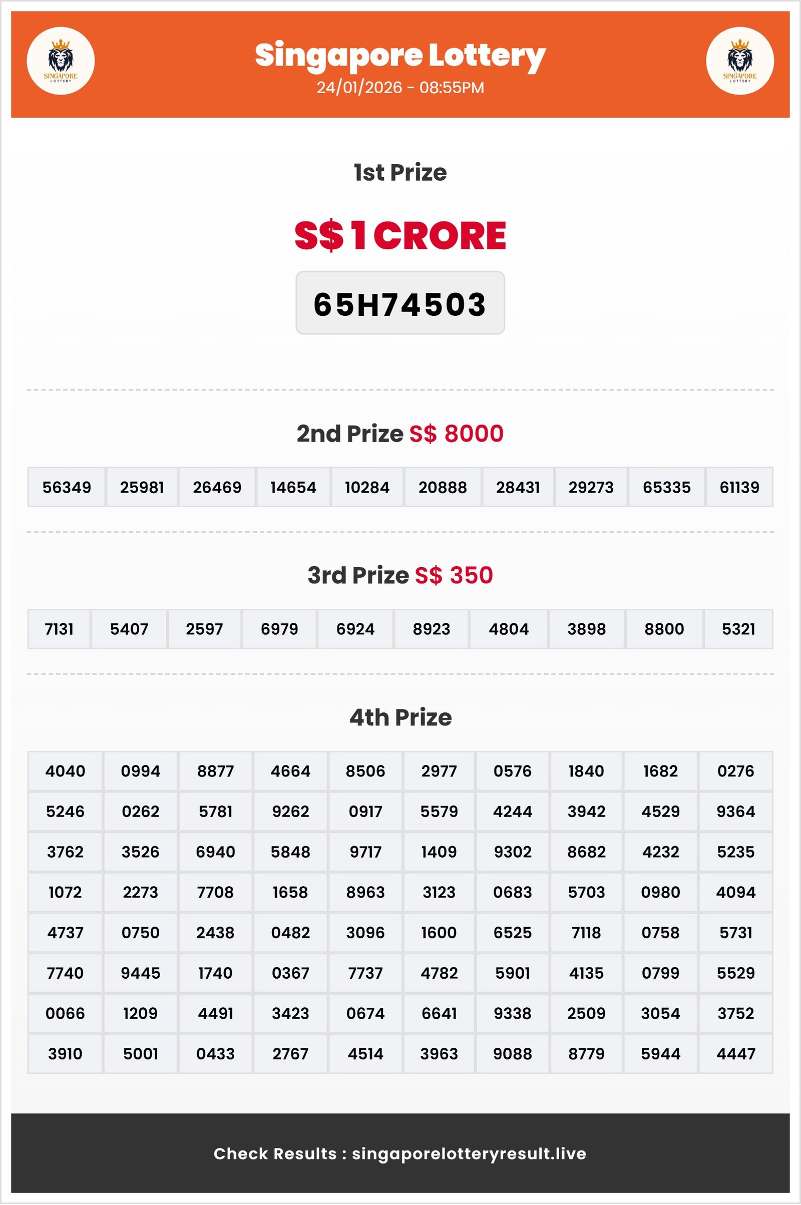 Thumbnail for  24/01/2026 Result | 08:55 PM